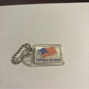 Woodmen Of The World Keychain Omaha NE United States Flag Lenticular Flicker Vtg